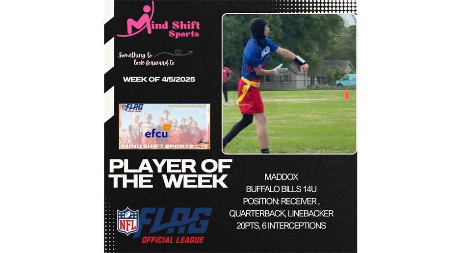EFCU player of the week 14U